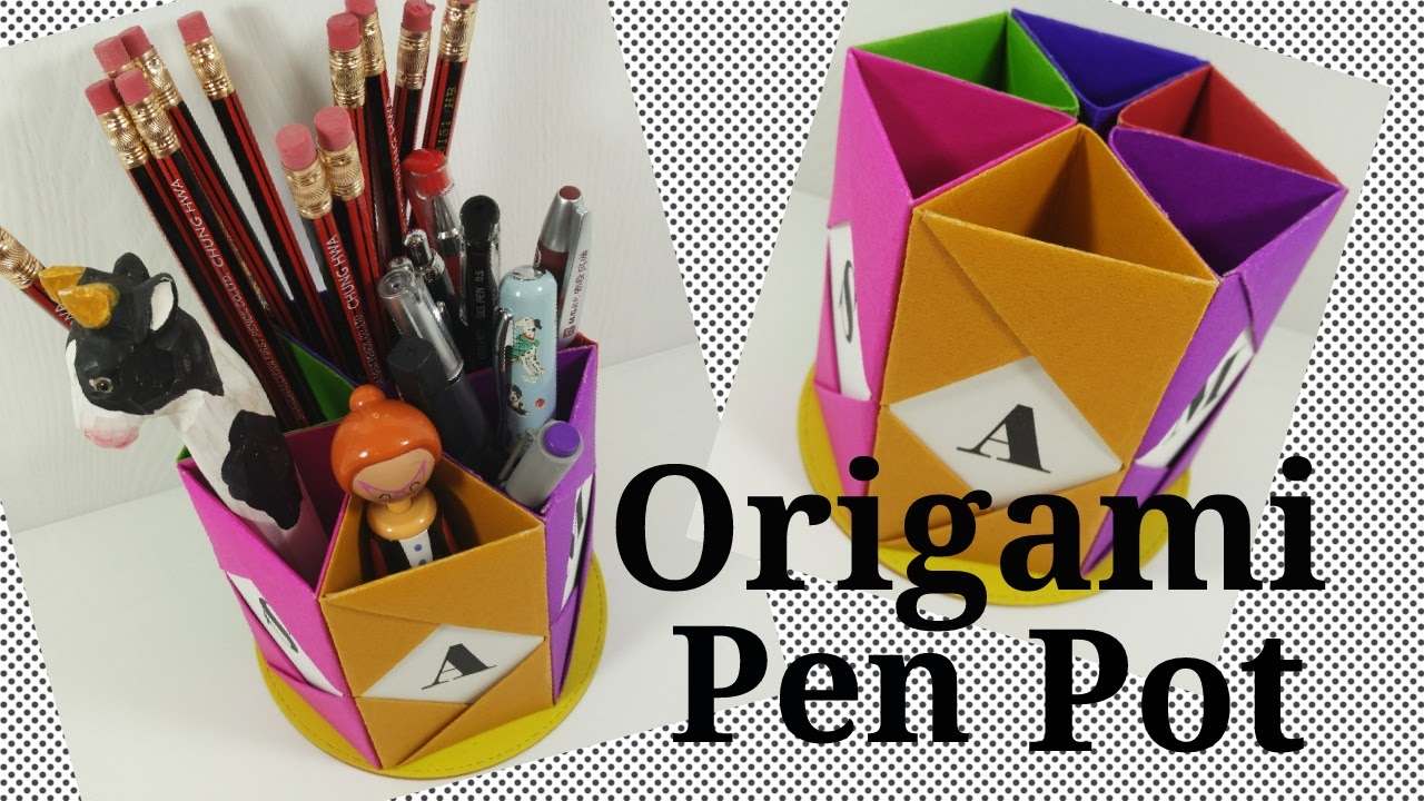 Origami Pen Pot Holder