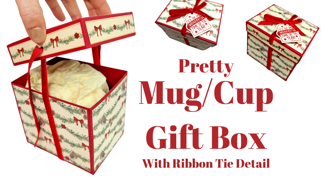 Pretty Mug/Cup Gift Box with Ribbon Tie Detail